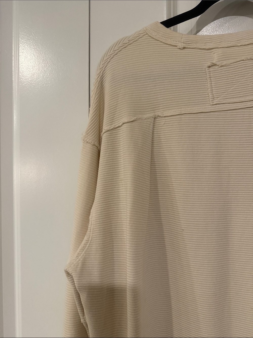 Free People Cream Waffle-Knit Pullover Sweatshirt - Picture 13 of 14